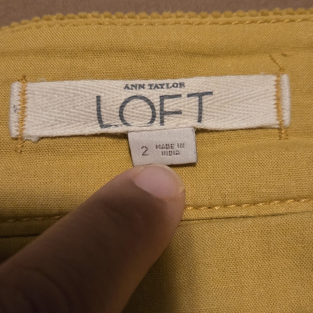 LOFT Tan A-Line Mini Skirt Work - Picture 6 of 8